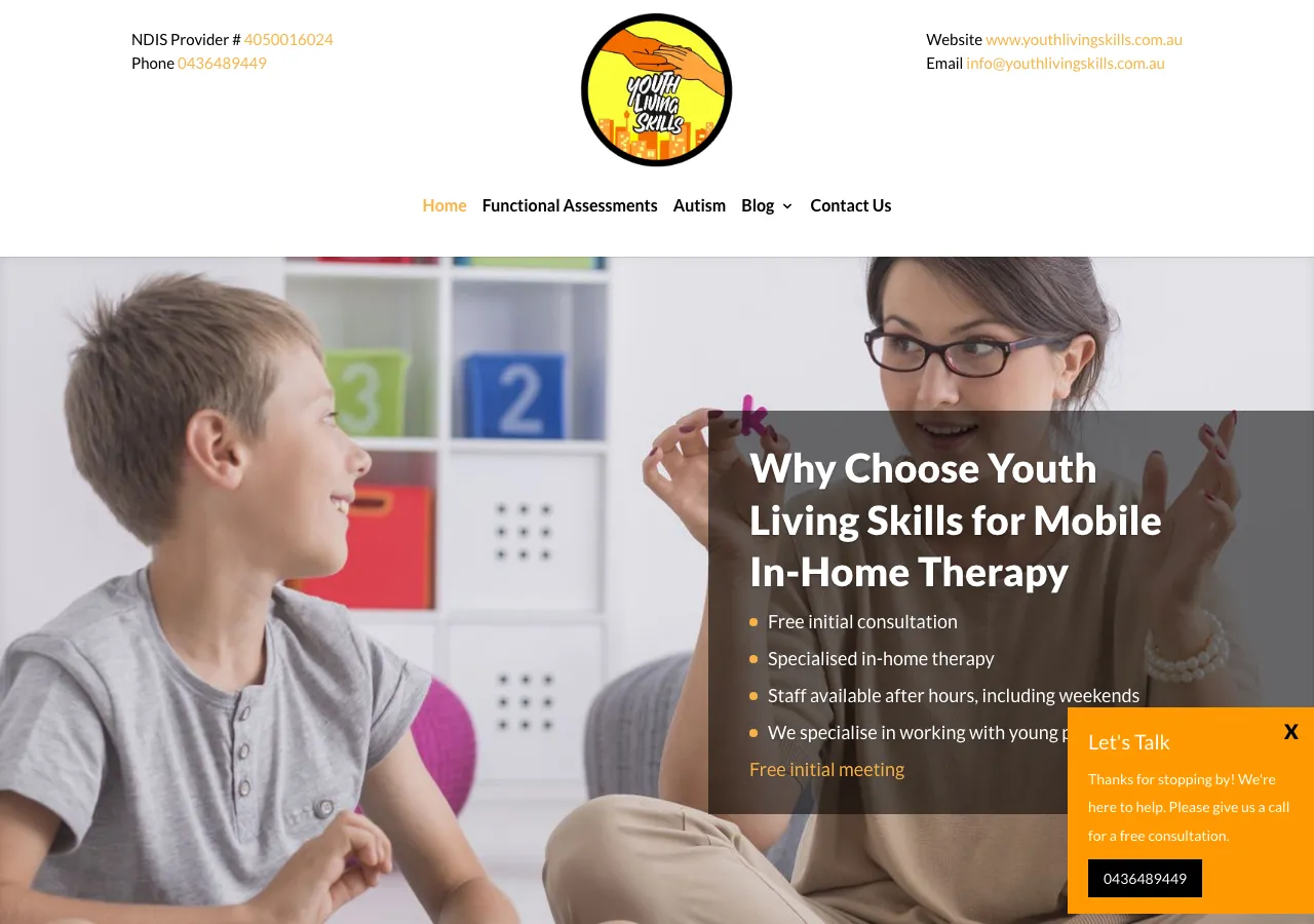 Youth Living Skills website homepage
